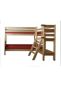 Etagenbett-Treppe Sicherheitstreppe 140 cm, Holz massiv, 3 Stufen Farbe